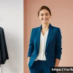 패션 코디네이터의 실무 평가 기준 - **"A confident woman (30s, Russian ethnicity) stands in a brightly lit, modern dressing room, radiat...